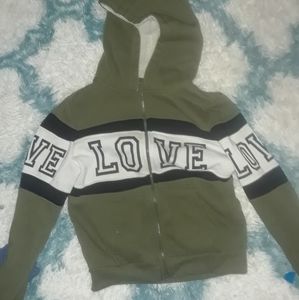 Olive green "Love" sweatshirt